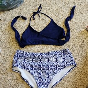 High waisted criss cross bikini